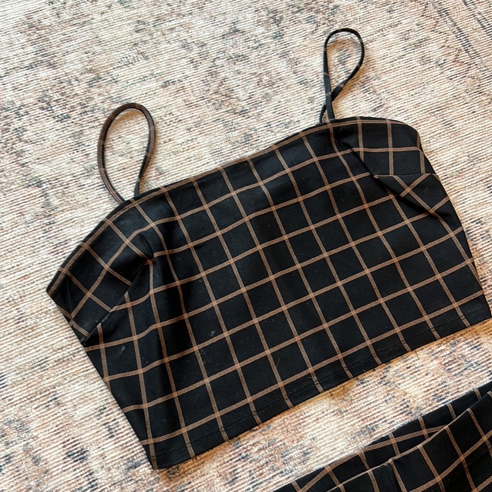 Plaid print crop top